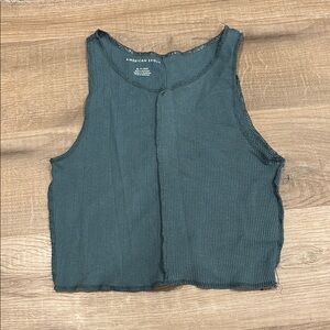 American Eagle Outfitters Women's Green Crop Top